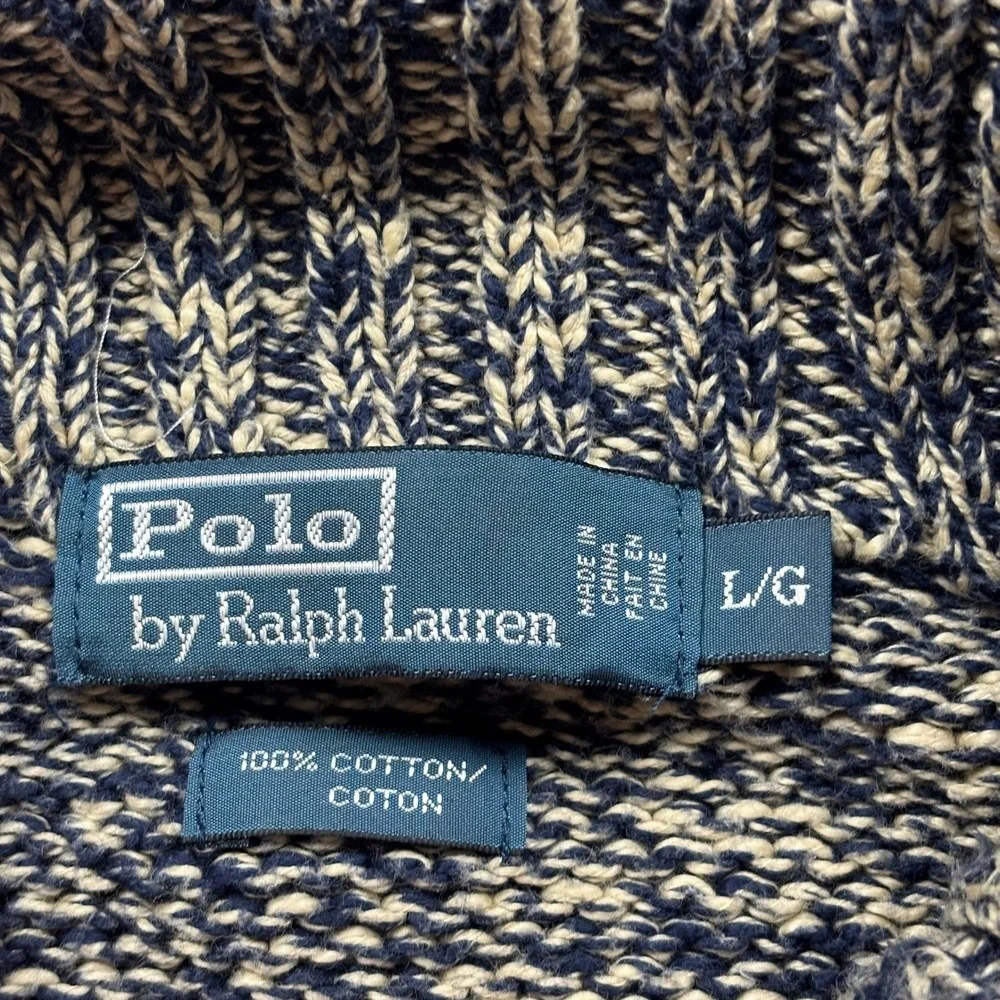 Vintage 2000s Polo Ralph Lauren Multicolor Mock Neck Knit Sweater Size Large